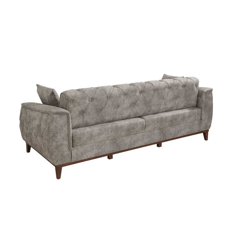 Yonkers Velvet Sofa, Grey