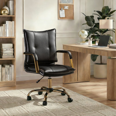 Lundgren Faux Leather Task Chair with Padded Arms