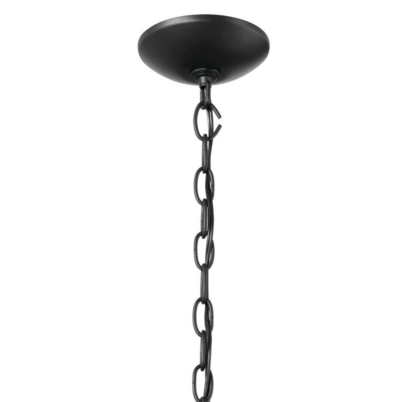Dame Textured Black 2-Light Pendant with Clear Glass Shade, Textured Black