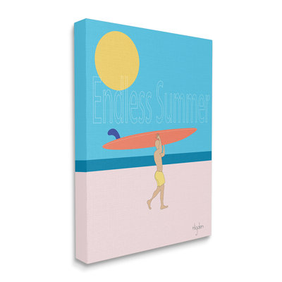 «Endless Summer Text Seasonal Beach Surfer» par Mark Higden - impression d'art graphique