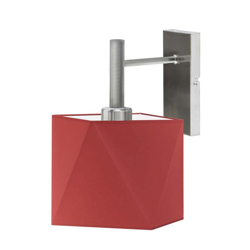 Aweys Armed Sconce, Brushed Steel, Red