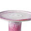 Bain d'oiseaux en céramique de 17 po pour l'extérieur, grand bain d'oiseaux élégant pour l'extérieur, bains d'oiseaux vernis à piédestal léger pour l'extérieur avec motif tourbillonnant, ombre rose