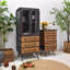 Noir massif + vitrines en bois manufacturé