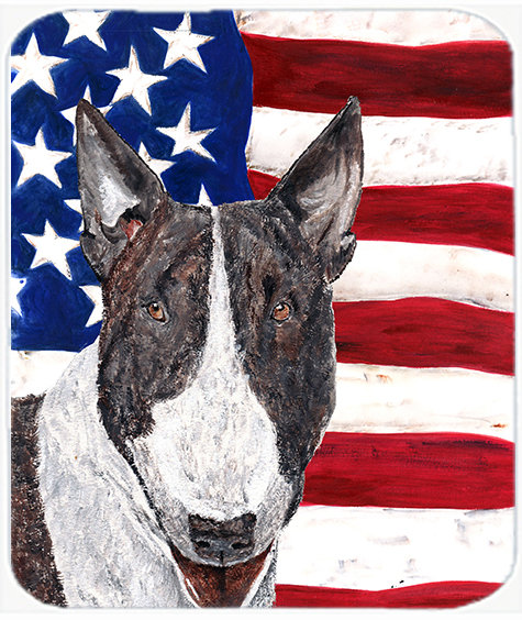 Planche à découper en verre American Flag patriotique bull terrier