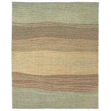 Tides Wool Striped Area Rug in Blue/Brown
