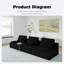 Canapé modulaire surdimensionné surdimensionné, ensemble de canapé de plancher Boucle de luxe, canapé convertible compressé, canapé spacieux rempli de mousse pour le salon, combinaison libre, 3 couleurs