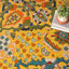 Tapis jaune à motif floral Weirton-694180149
