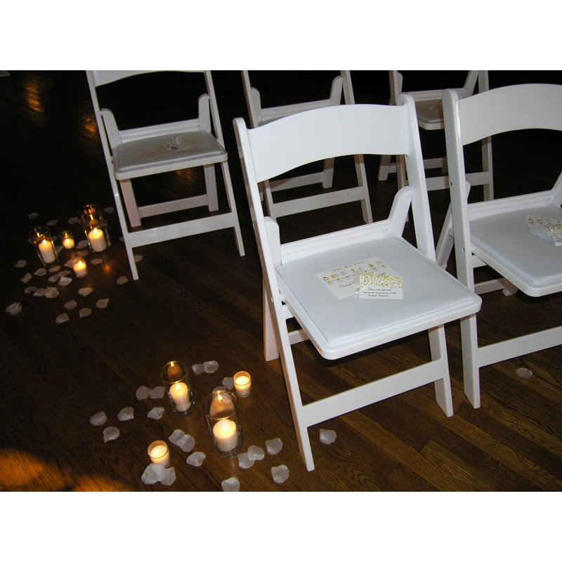 Chaise pliante rembourrée en vinyle Tarrison, Blanc