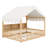 LED-Lit Daybed With Guard Fence, Hidden Bookshelves & Starry Curtain-914820999