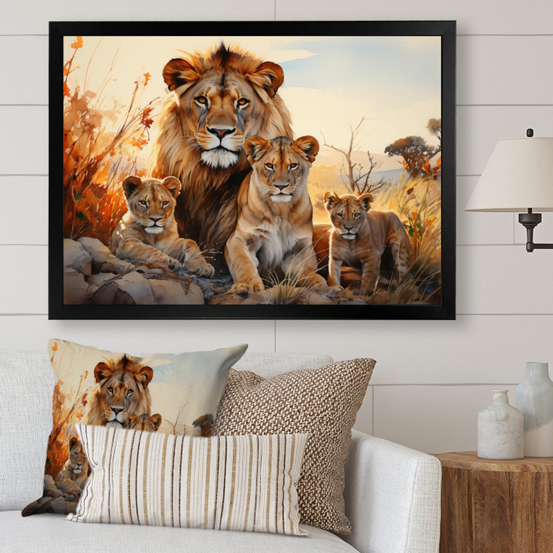 «African Shades Of Loins» sur toile, H 34 po x l 44 po x P 1,5 po, Cadre simple noir