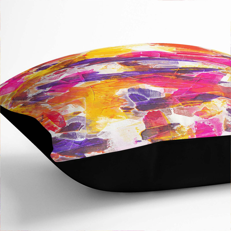 Ending Love in Abstract Cushion with Filling, 55cm H x 55cm W x 20cm D, Black