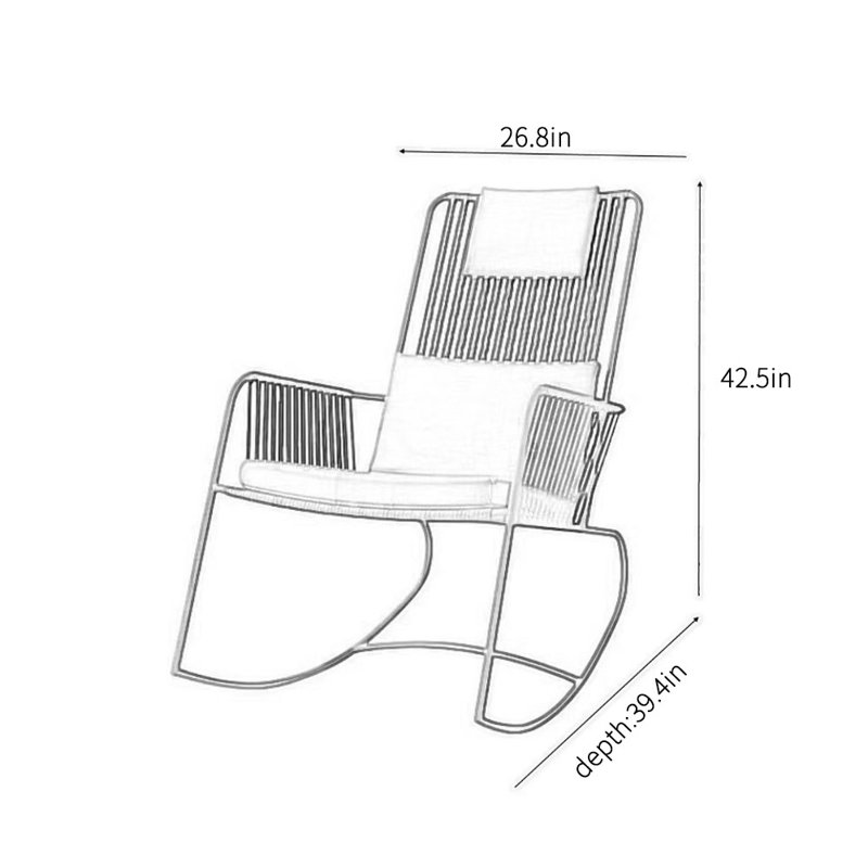 Fauteuil inclinable en rotin Home, Beige, Blanc cassé