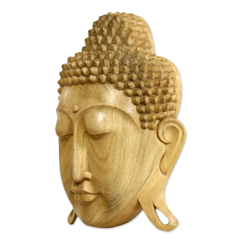 Masque en bois bliss bouddha eternal Emestina