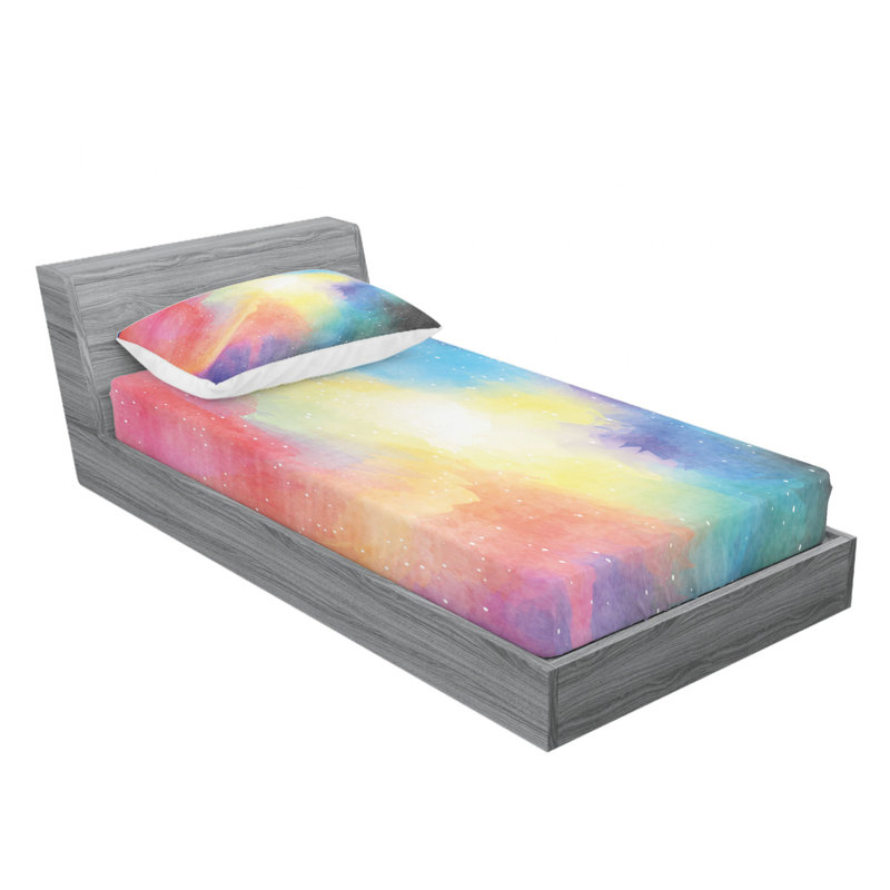 Microfiber Abstract Sheet Set, Twin XL Sheet Set with Fitted Sheet