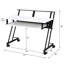 White & Black Music Desk With Keyboard Tray For Practise Rectangular Recording Metal Base In W B
