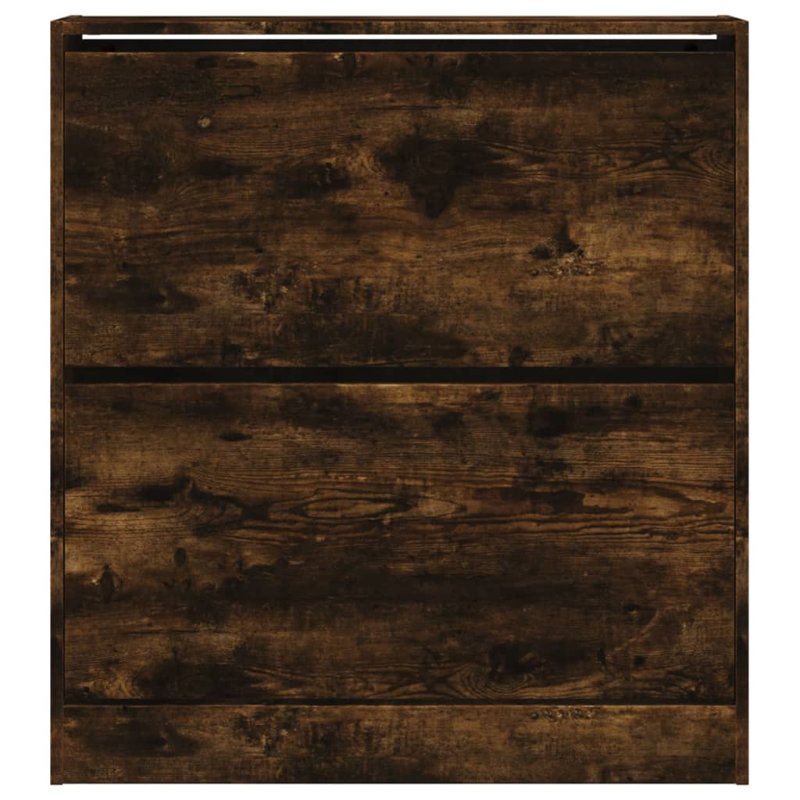 6 Pair Shoe Storage Cabinet, Smoked Oak