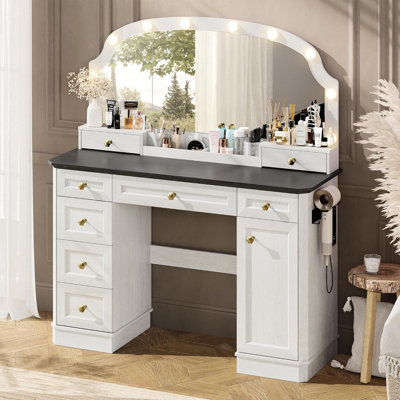 Meuble-lavabo avec miroir et lumières Farmhouse