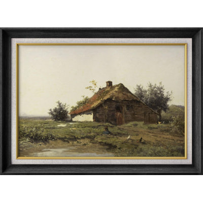 Rustique campagne IDÉE4WALL, art mural encadré de qualité supérieure, maison de campagne européenne, prairie, nature sauvage, illustrations, beaux-arts, maison de campagne, campagne, rustique, rétro, antique, classique