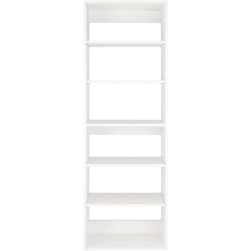 White Modular Closet Shelf Tower with Adjustable Shelves