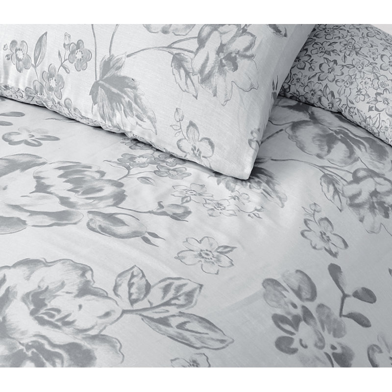 Farrow Duvet Cover Set, Double - 1 Standard Pillowcase, Grey/White