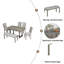 6-Piece Rubber Wood Dining Table Set With Beautiful Wood Grain Pattern Tabletop Solid Wood Veneer-1085208076