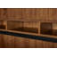 Huche Annakiya en bois moderne avec portes, huche de rangement, bureau en bois moderne, table d'écriture de bureau, crédence, rangement de bureau, entièrement assemblée, brun moyen riche
