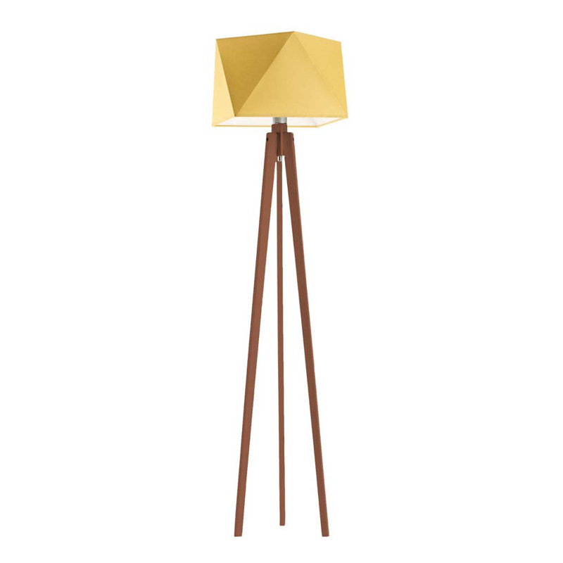 Artis 151cm Tripod Floor Lamp, Mahogany, Mustard