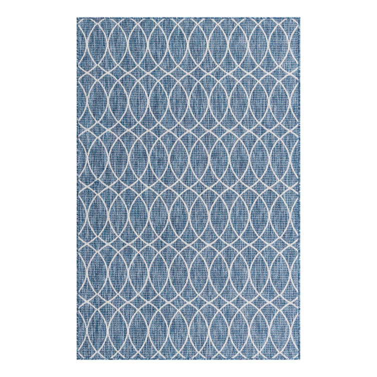 Blue Gitter Indoor/Outdoor Trellis Rug