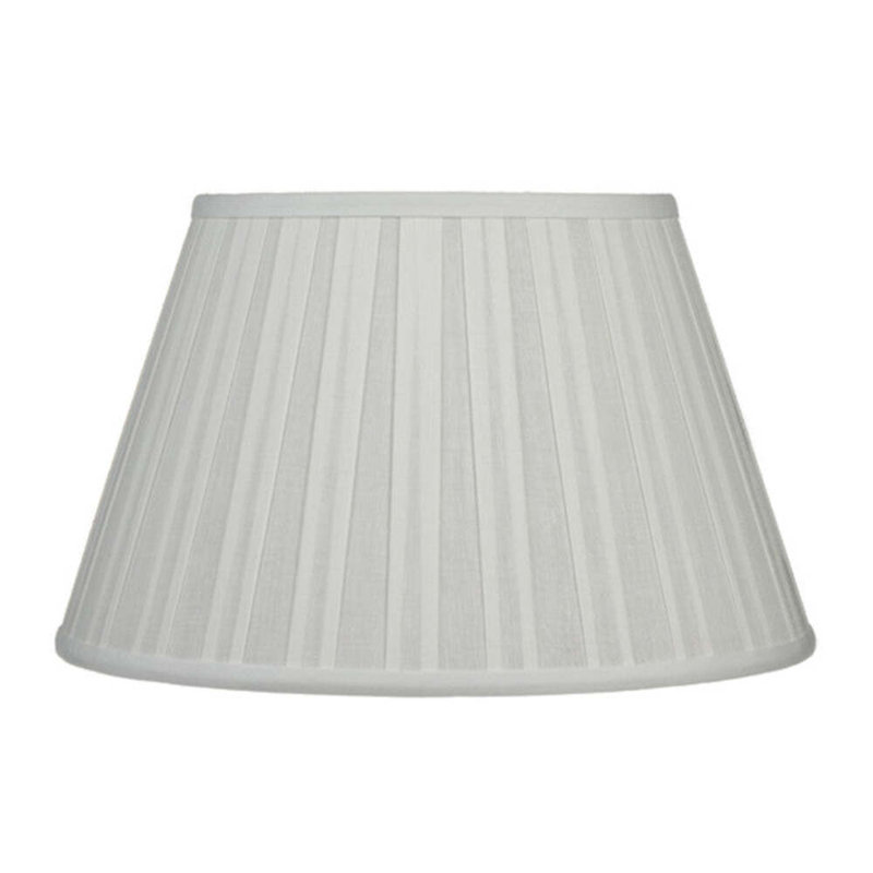 Euro Box Pleated Silk Lamp Shade, 10" H x 14" W x 14" D, Off White
