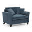 Fauteuil Lazy, fauteuil confortable pour une personne, avec dossier et coussin de siège moelleux, avec accoudoirs des deux côtés, convenant au salon et à la chambre à coucher - bleu-1571192318