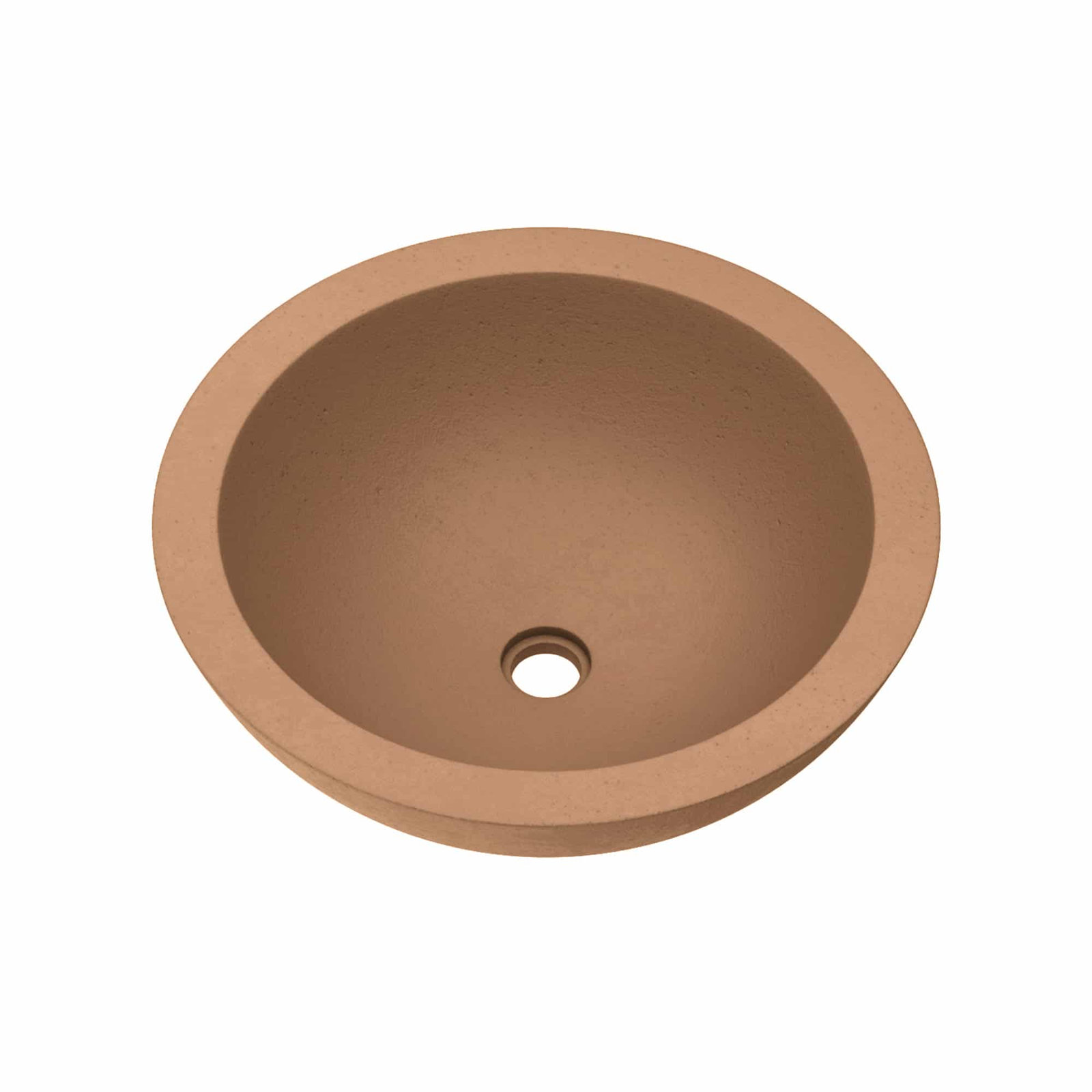 NativeStone Morro Round Concrete Vessel Sink, Terracotta