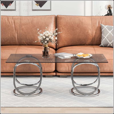 Table basse moderne avec cadre en métal