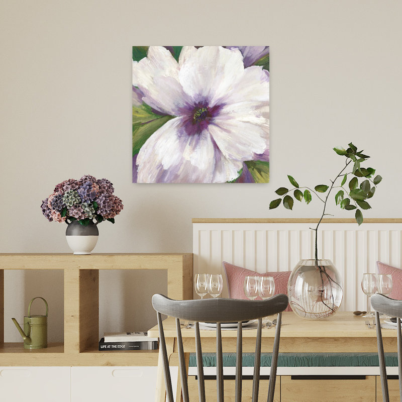 Violet Orchid II Abstract Delicate Organic Flower Nature Art, 18" H x 18" W