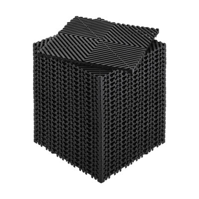 Vevor Interlocking Drainage Mat, Modular Interlocking Cushion Durable Pp Material, Splicing Drainage Mats, In Black
