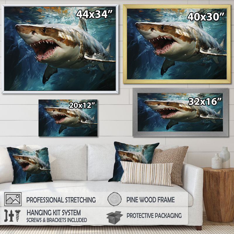 Sark Mako Momentum I sur impression sur toile, Cadre flottant blanc, 24" H x 32" W