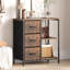 Fabric File Cabinet with 3 Drawers & 2 Open Storage Shelves, Multi-Functional Printer Stand, Under Desk Storage Organizer, Rustic Brown, Home Office