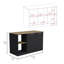 Îlot de cuisine avec grande surface supérieure, armoire à deux portes et tablettes ouvertes noir / Macadamia-55879332