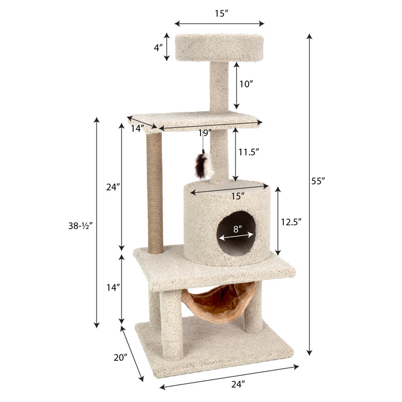 55'' H Kitty-Quick Cat Tree