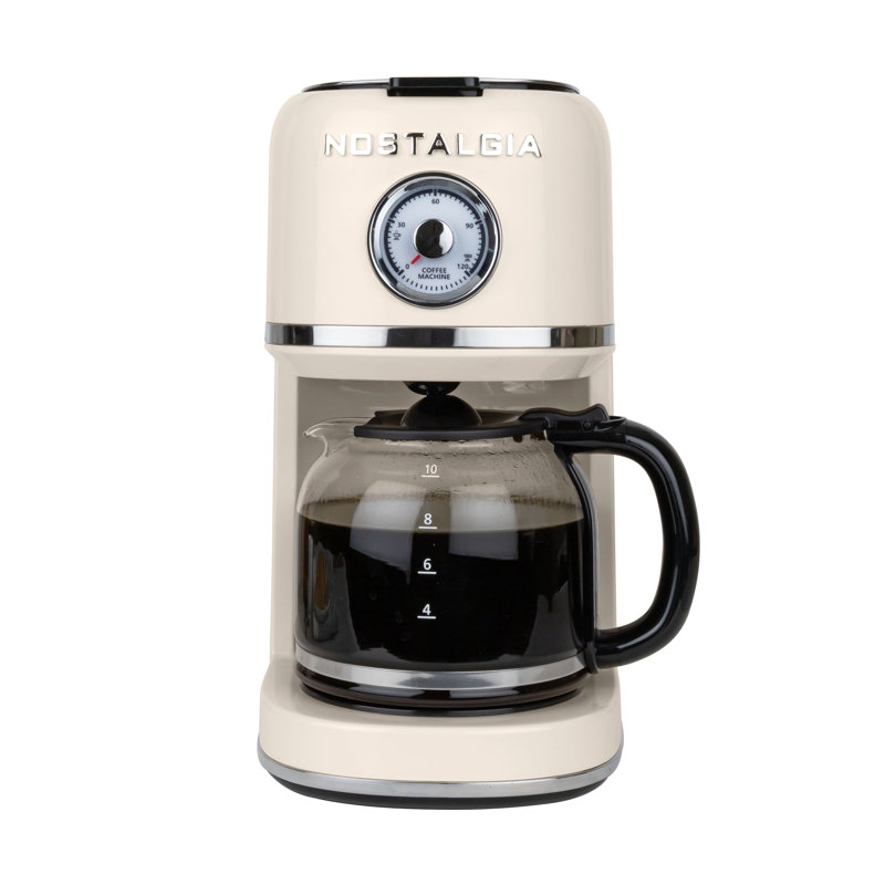 Cafetière classique rétro 10 tasses Nostalgia, crème, Crème