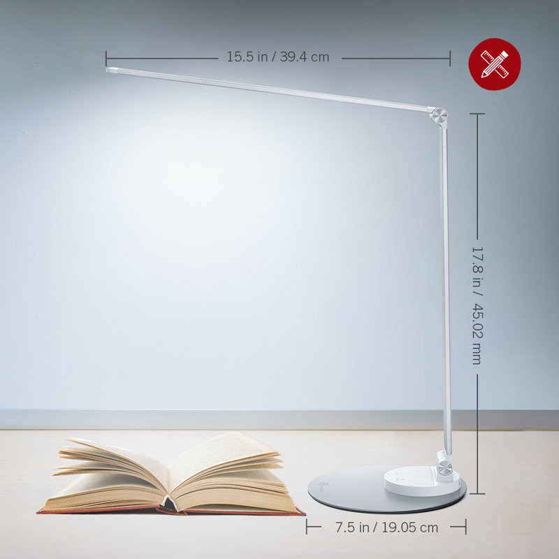 Herr 40.9Cm Sliver Desk Lamp with USB and Outlet
