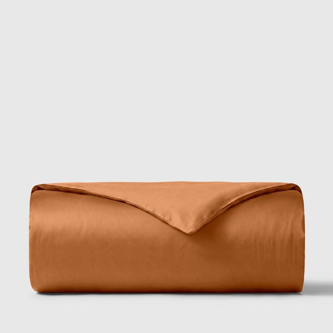 Rackhams Sateen Duvet Cover - Terracotta - King - Image 2