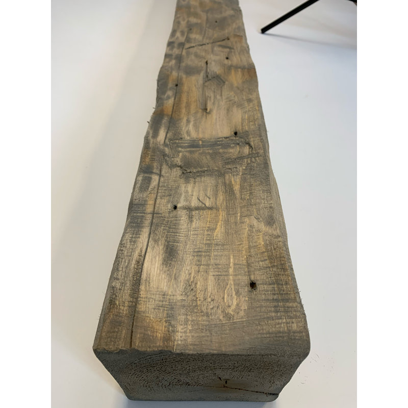 Wilson Eustaquio Rustic Farmhouse Wood Mantel Shelf, 3" H x 36" W x 8" D, Driftwood