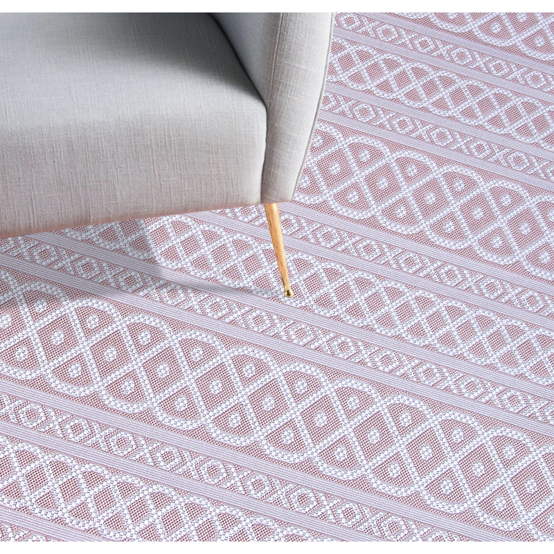 Tapis rose / mauve en polypropylène tissé à la machine Rectangle Chande, Rectangle 8 pi x 10 pi
