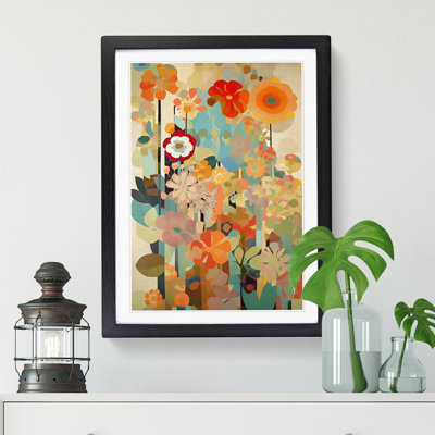 Retro Flowers Vol.3 1 Piece Single Picture Frame Wall Art