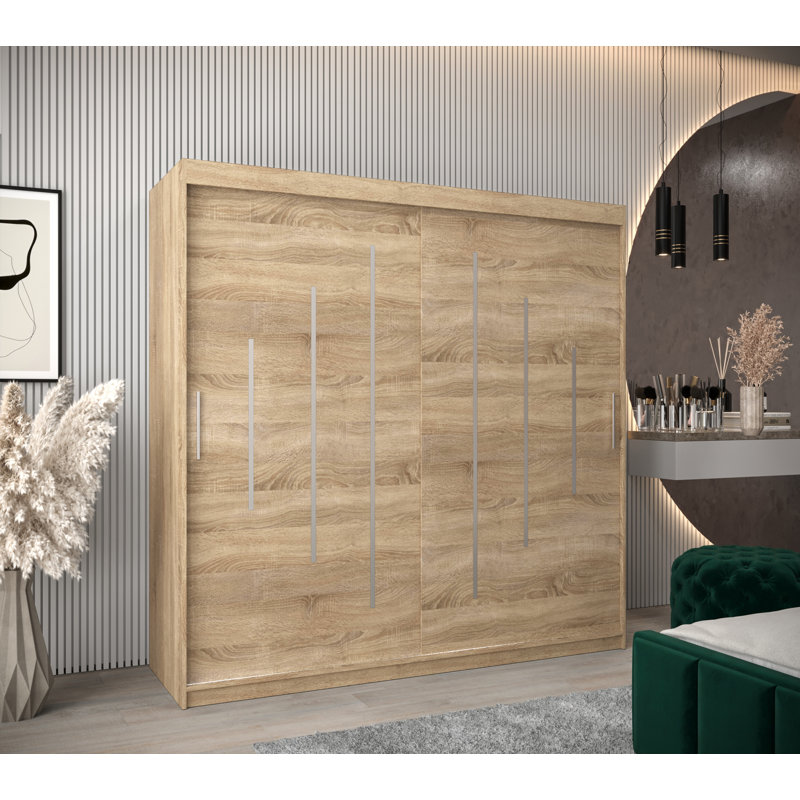 Aarun 2 Door Manufactured Wood Wardrobe, Sonoma Oak