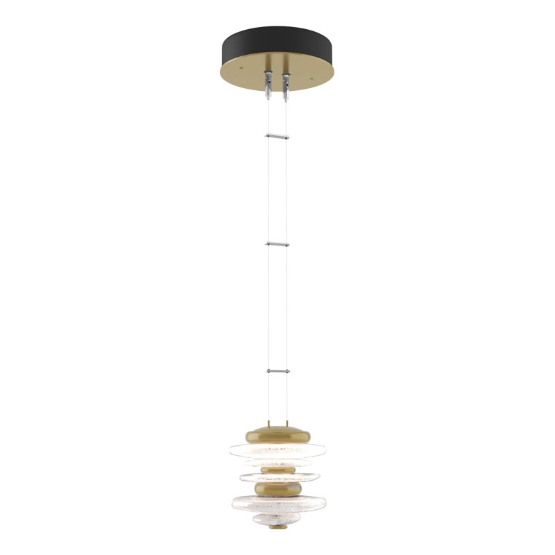 Cairn 1 - Light Single Geometric LED Pendant, Vintage Platinum, 6" H x 6" W x 6" D