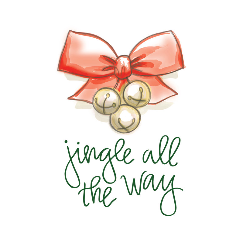 Jingle All The Way Bells - Wrapped Canvas Print, 91cm H x 91cm W x 3.8cm D