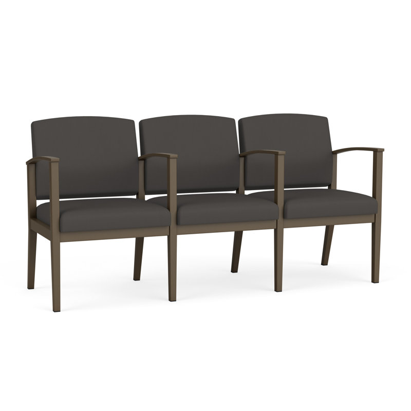 Structure en métal à 3 sièges Amherst, Bronze, Vinyle gris anthracite Patriot Plus
