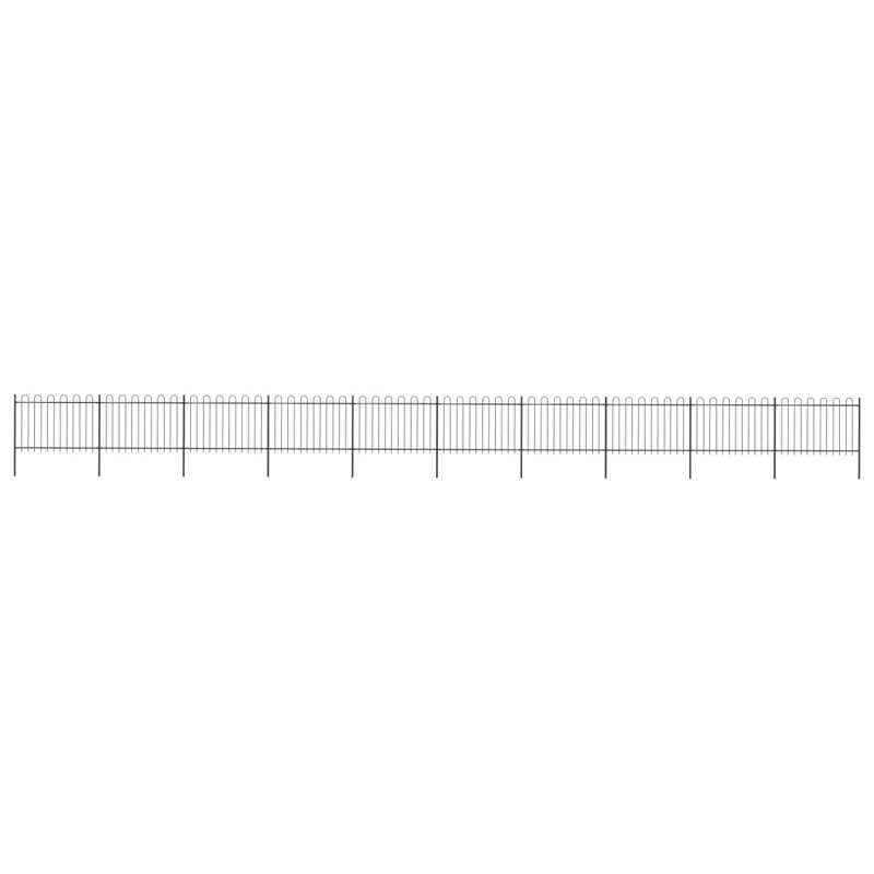 Katherin Black Metal Fence Panels, 120cm H x 1700cm W x 0.5cm D