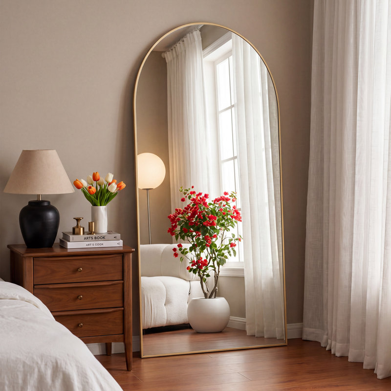 Grand miroir pleine grandeur avec 3 modes de fixation, 71 po x 24 po, Doré